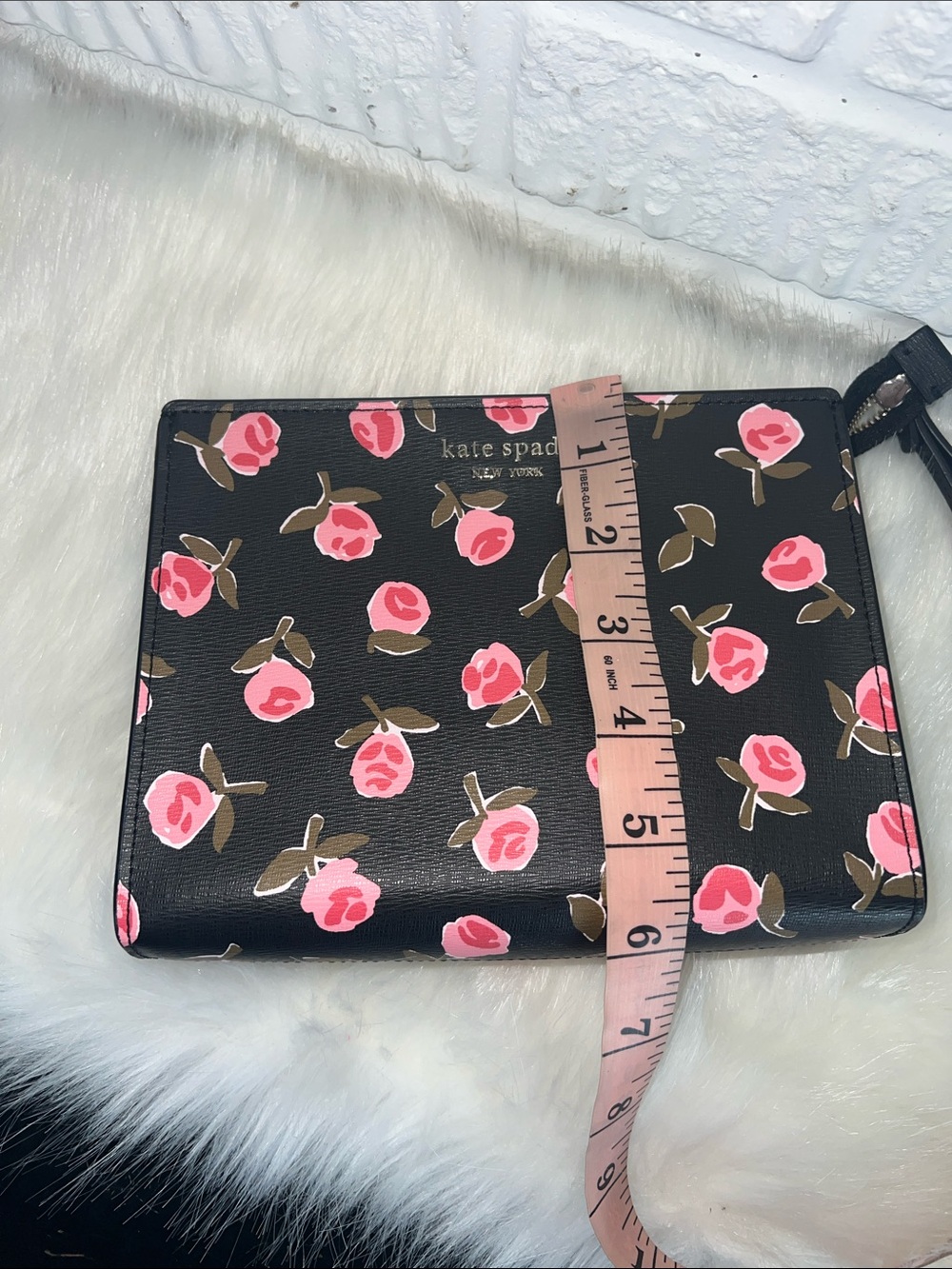 kate spade Black Floral Wristlet with Pink Roses - Picture 5 of 5